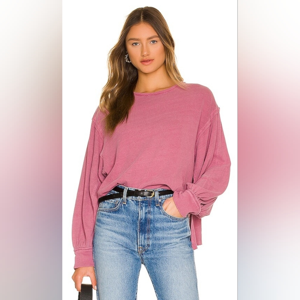 NWT Free People Ready For This Tee in Washed Amathyst Sz XS (Very Oversized)